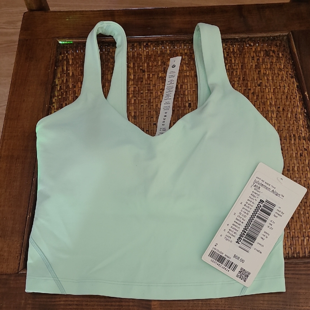 lululemon athletica Mint Green Longline Scoop Neck Sports Bra